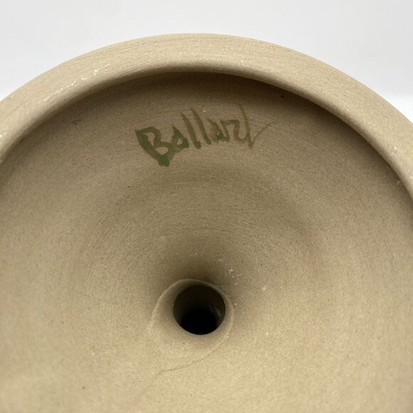 Studio Pottery Taper candlestick holders stoneware Signed Ballard country chic - Picture 9 of 11